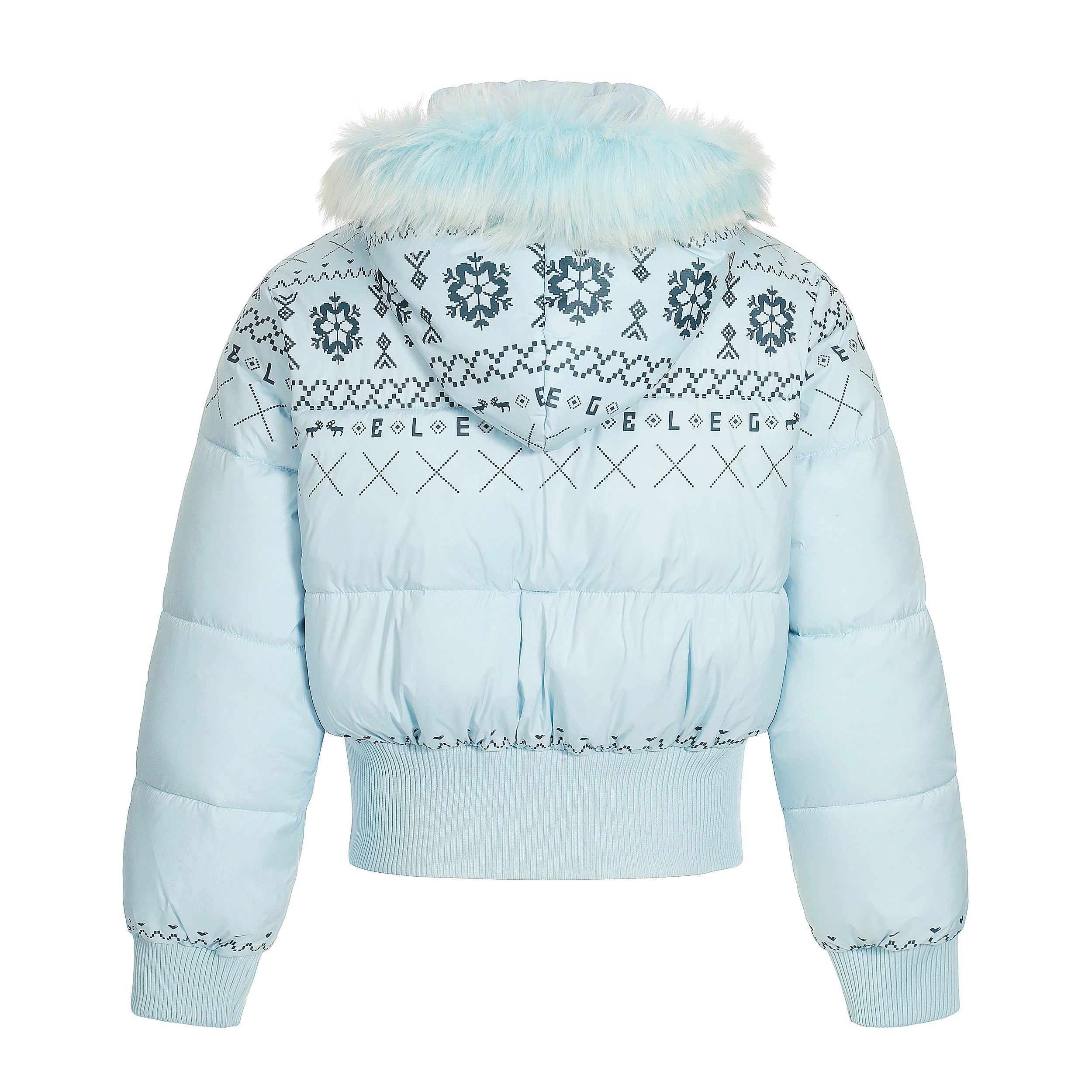 Glacier Bloom | Nordic Embroidered Hooded Puffer