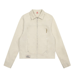 Steel Fade | Minimalist Zip-Up Denim Jacket