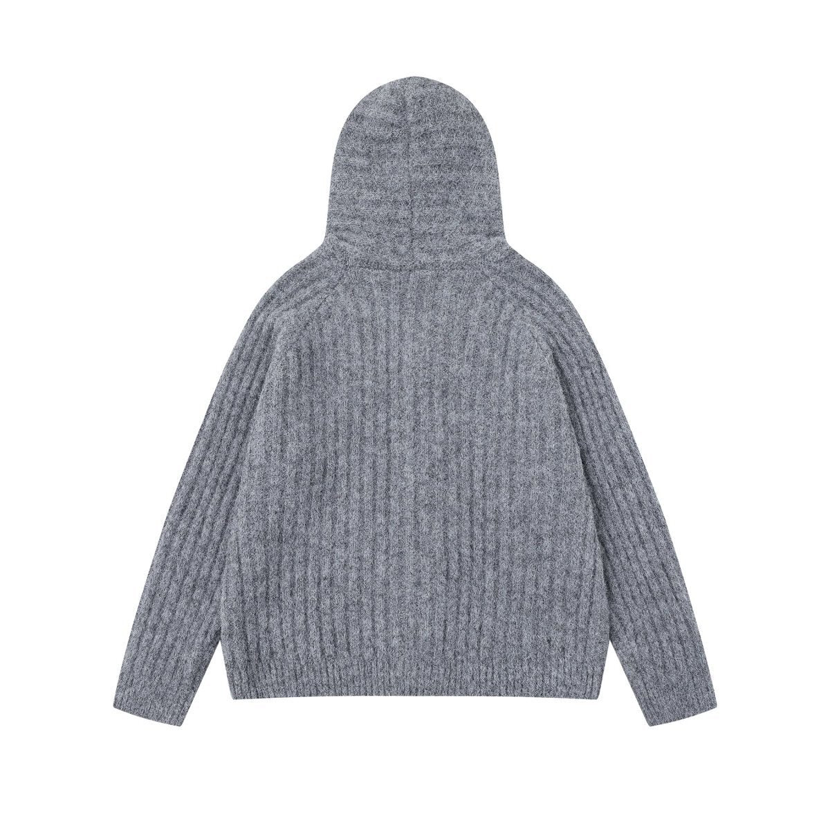 COZY LINE | Ribbed Knit Button Hoodie