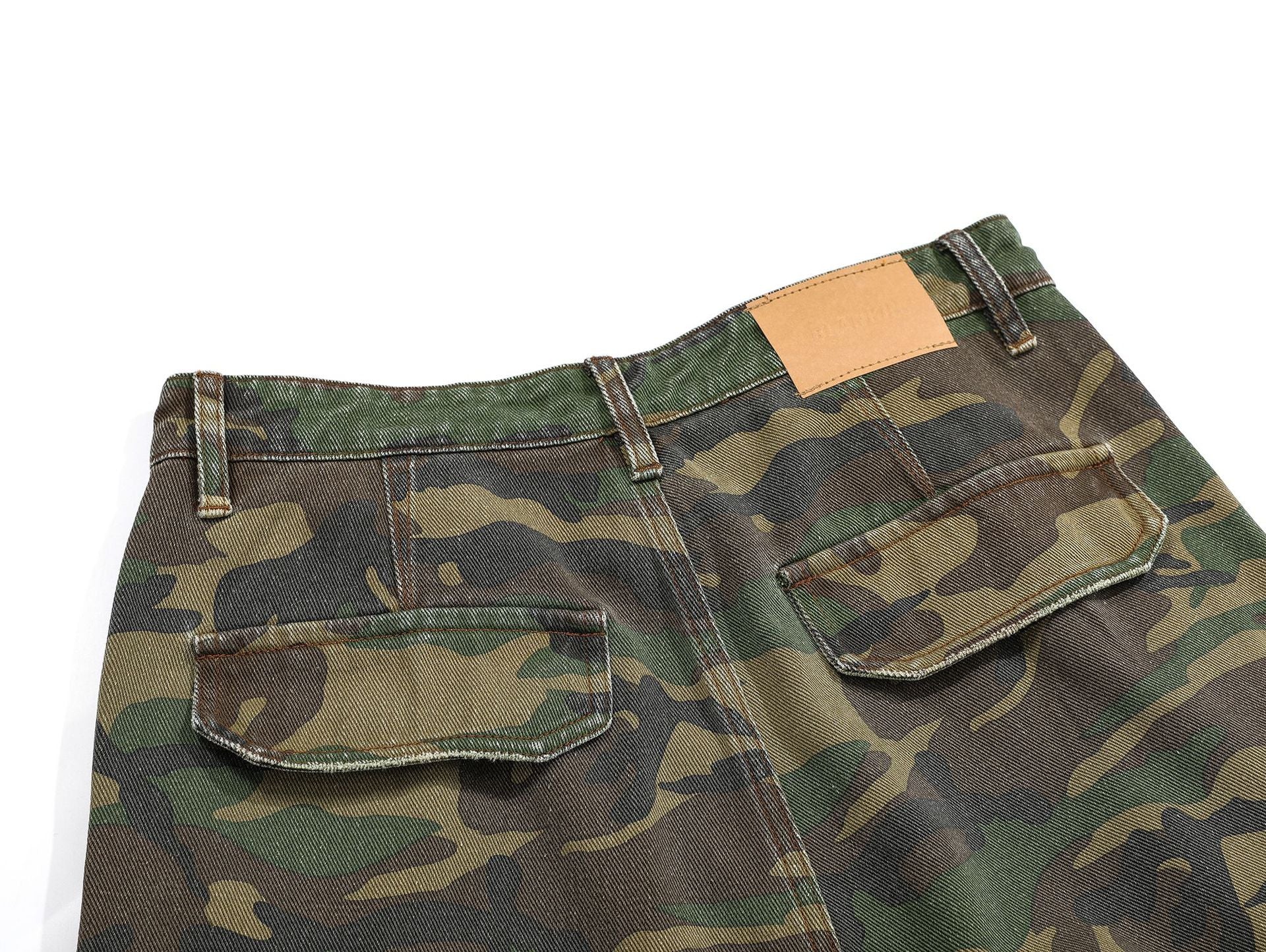 Ripped Camouflage Flared | Cargo Pants - Santo
