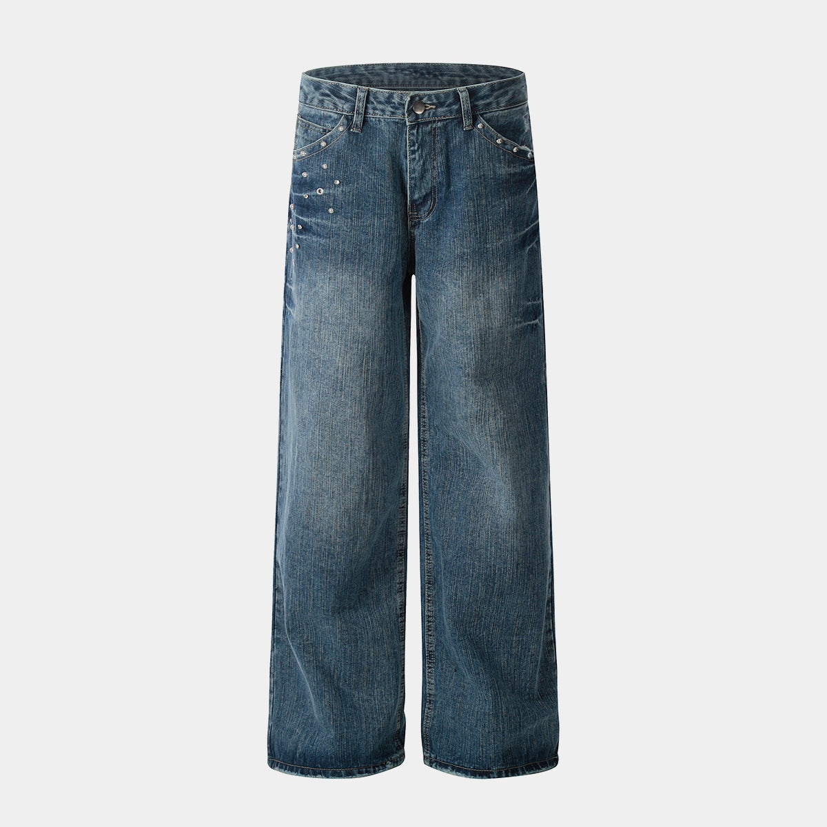 Studded Vintage Denim | Straight Jeans - Santo