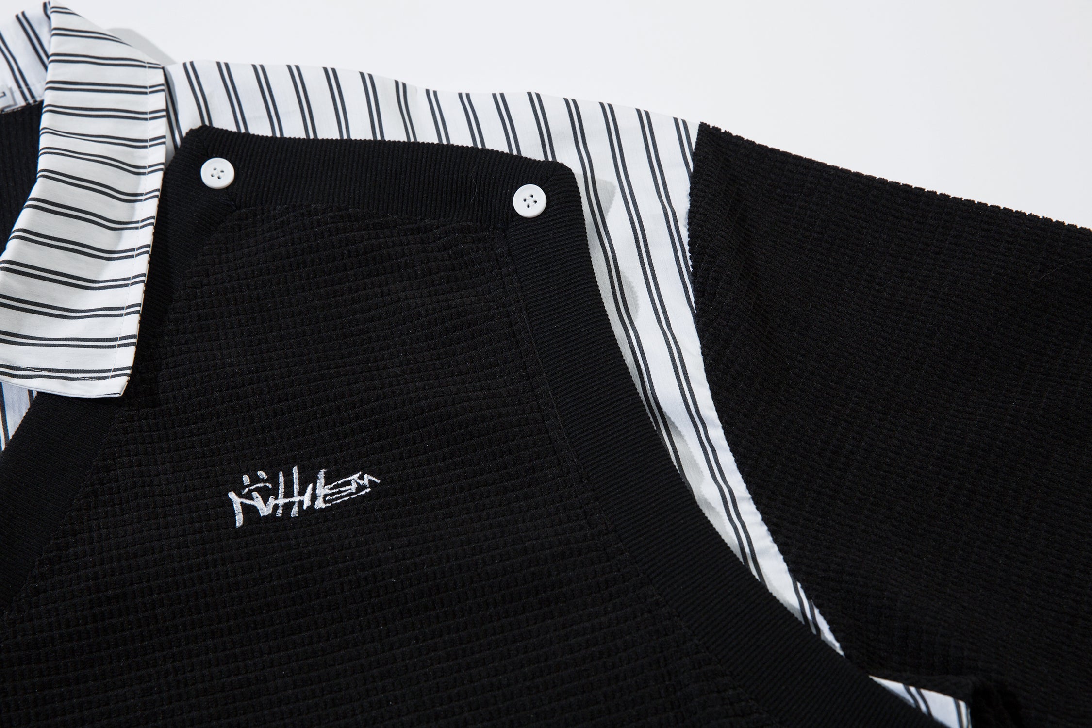 Men's Oversized T-Shirt | Striped Polo Collar