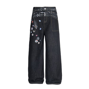 Studded Patchwork | Denim Jeans - Santo