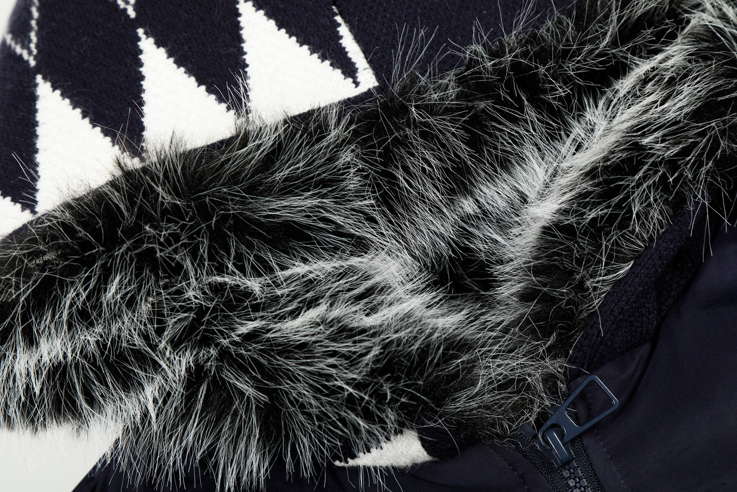 Knit Contrast | Fleece Hooded Jacket