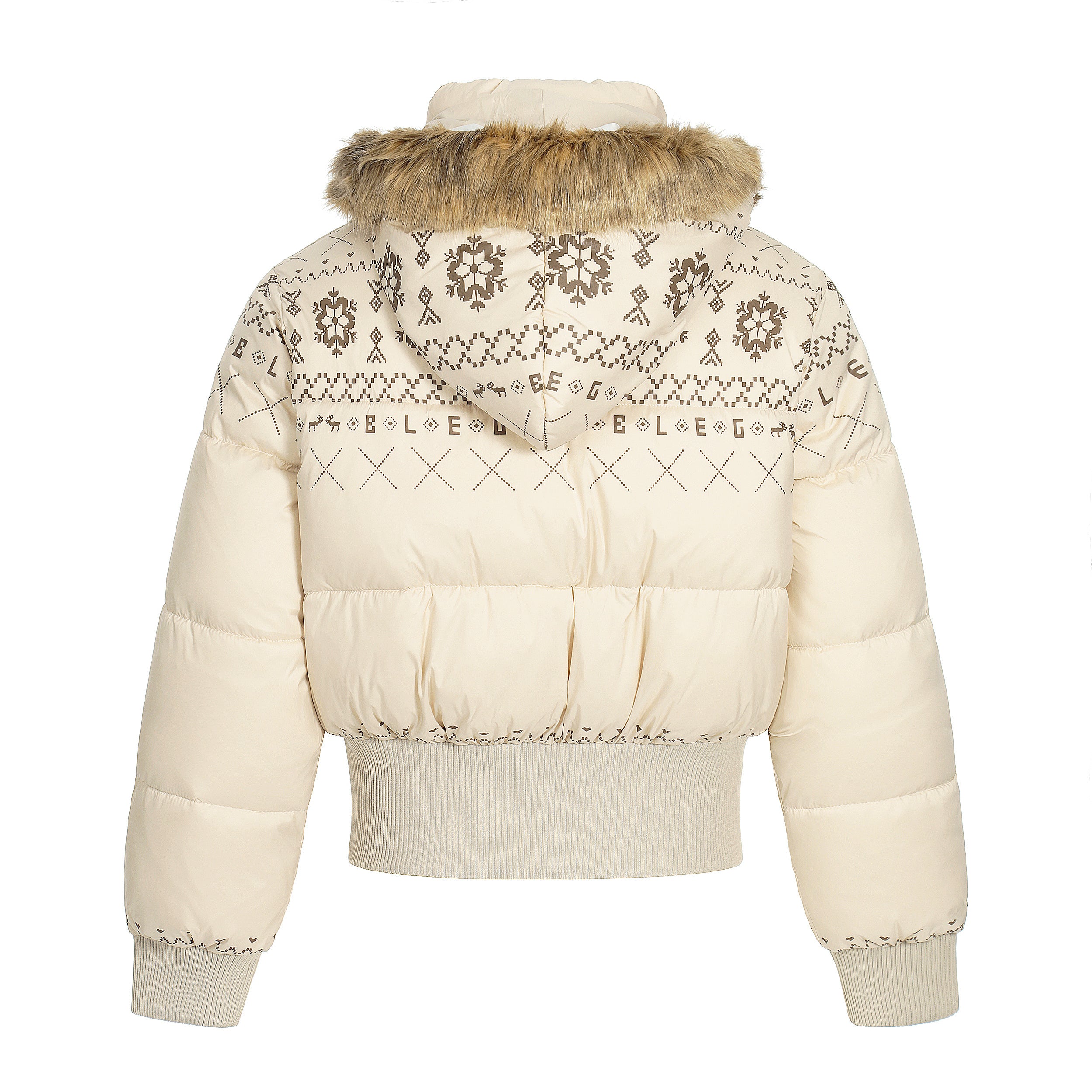 Glacier Bloom | Nordic Embroidered Hooded Puffer