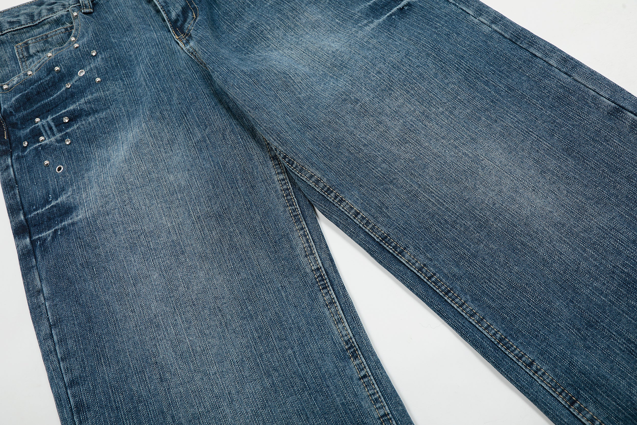 Studded Vintage Denim | Straight Jeans - Santo
