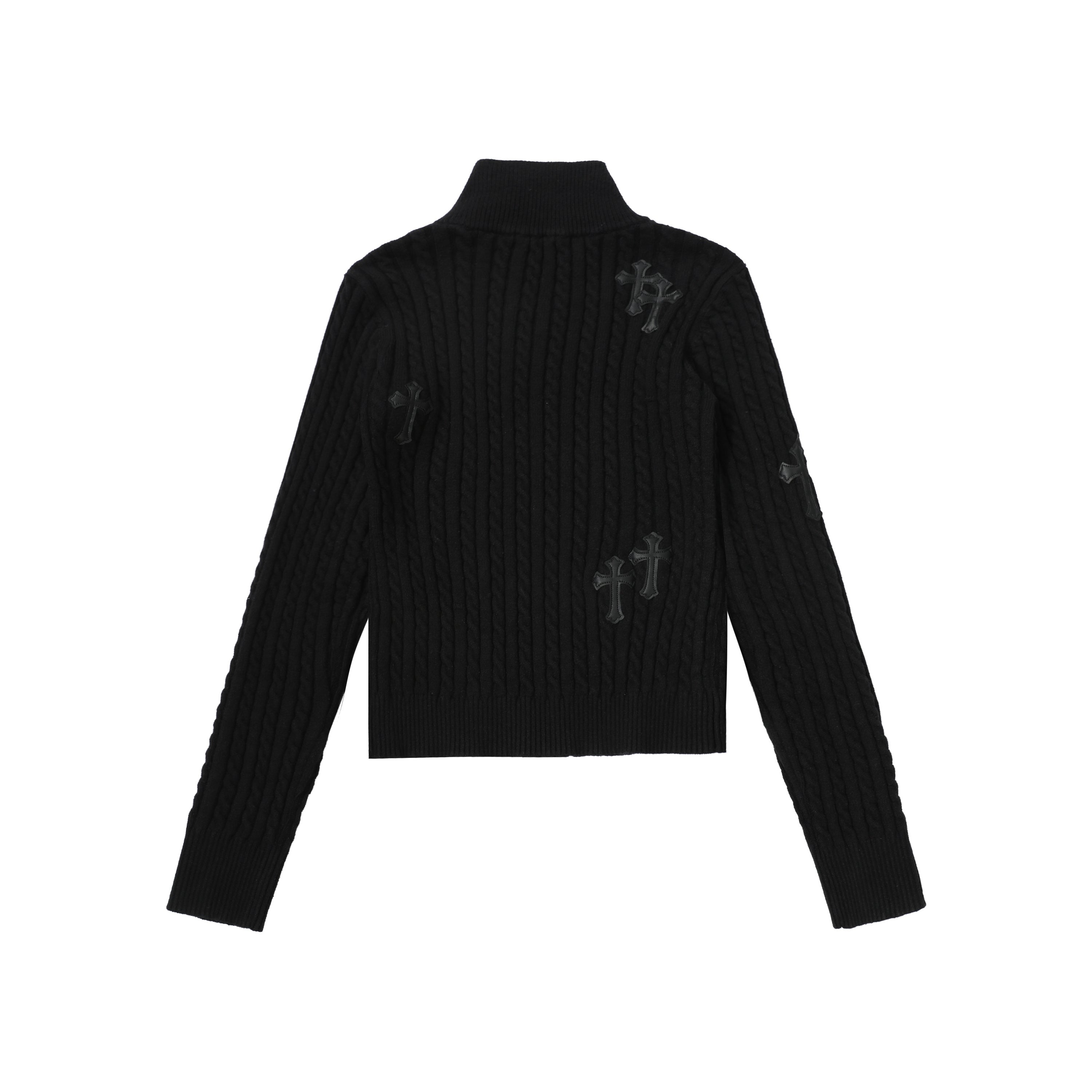 Fuzzy Pup | Striped Knit Cardigan with Dog Embroidery