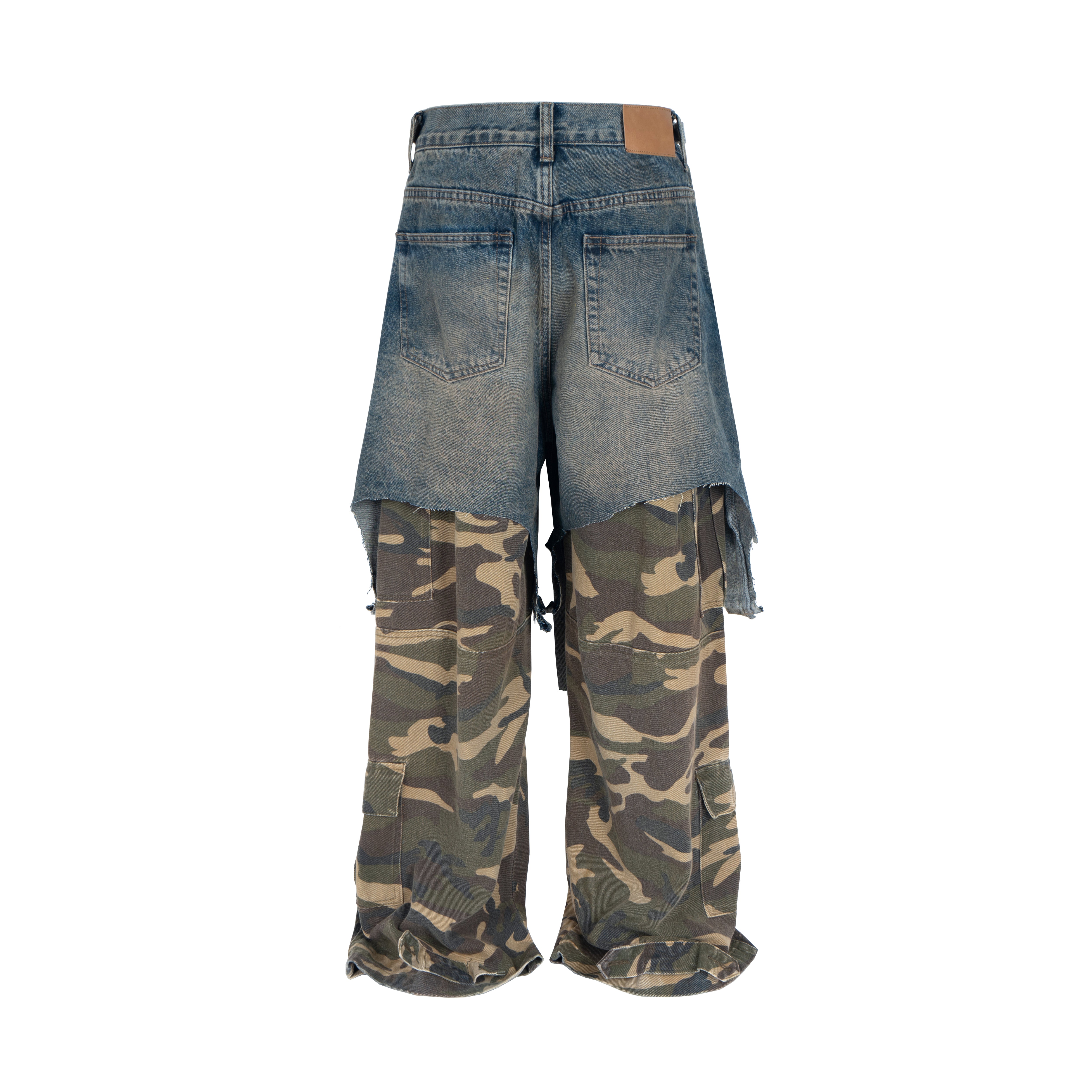 Deconstructed Denim Camo | Layered Jeans - Santo