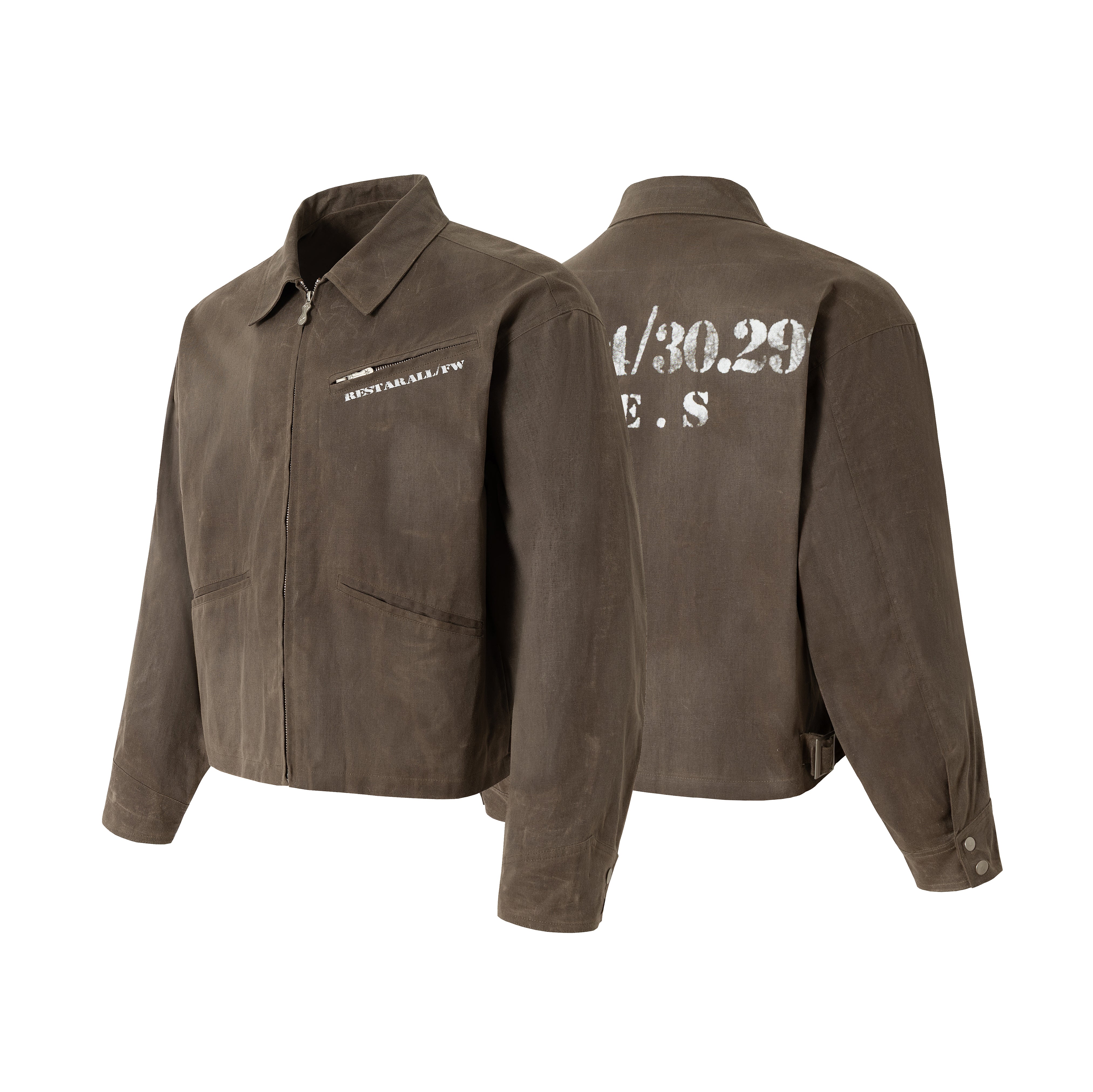 Vintage Minimal Workwear | Zip-Up Jacket