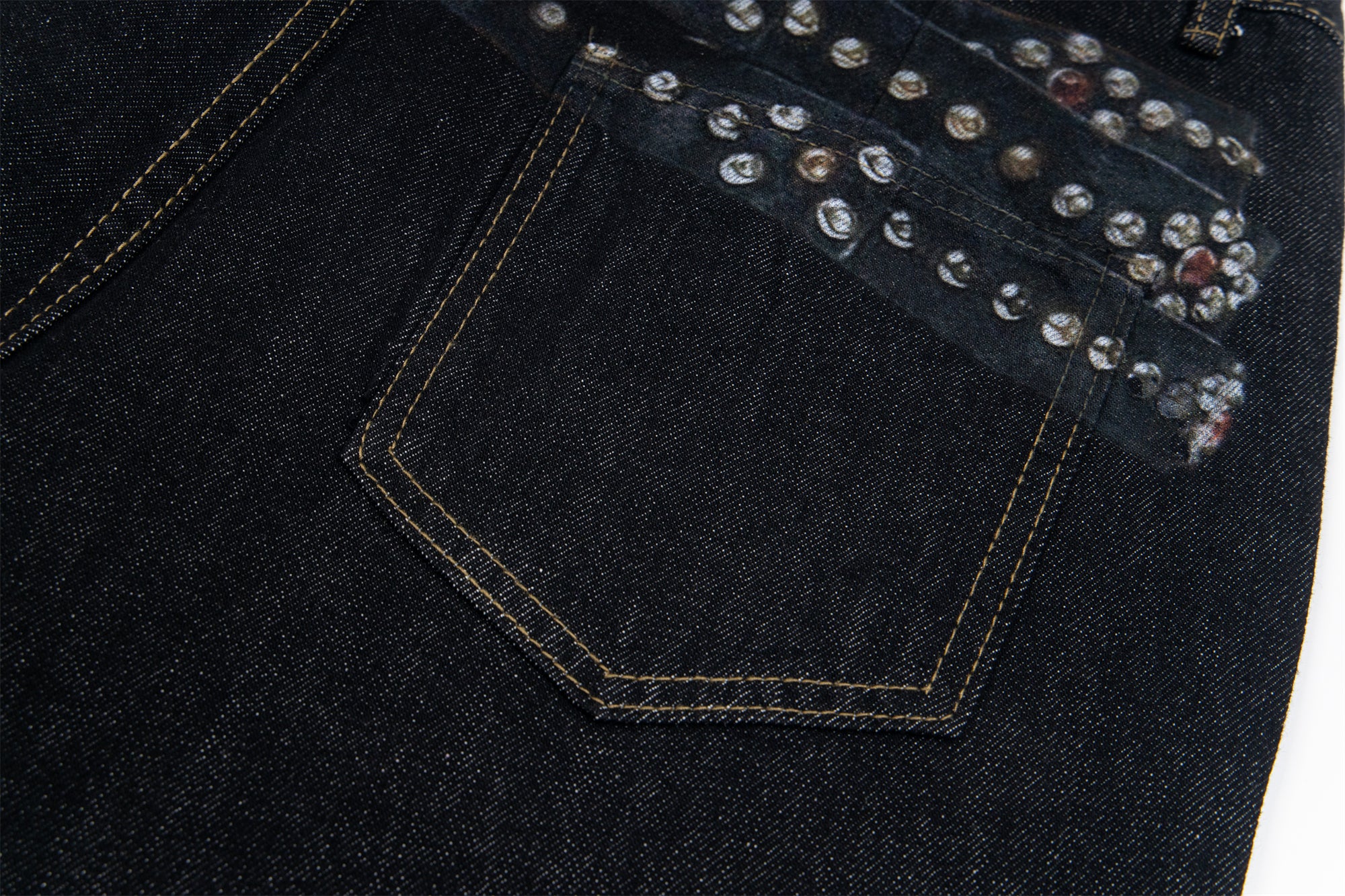 Studded Patchwork | Denim Jeans - Santo