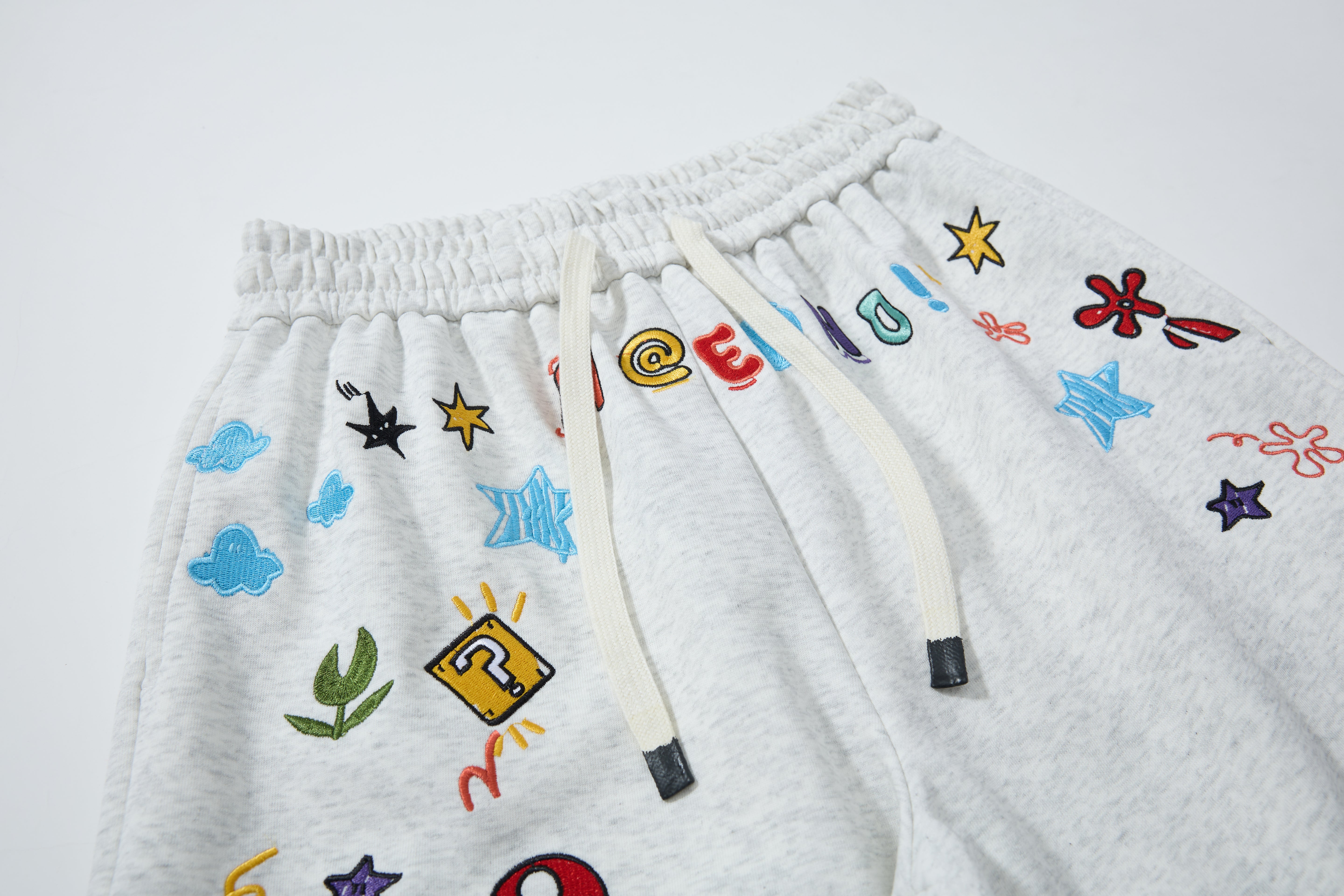 Cartoon Patch Decor | Loose Sweatpants - Santo