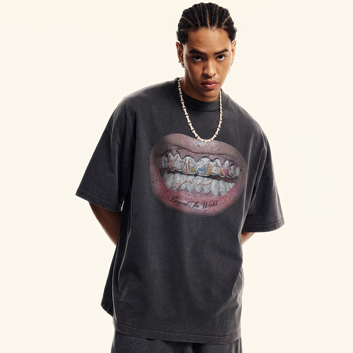 Mouth Graphic Print | Hip Hop T-Shirt - Santo