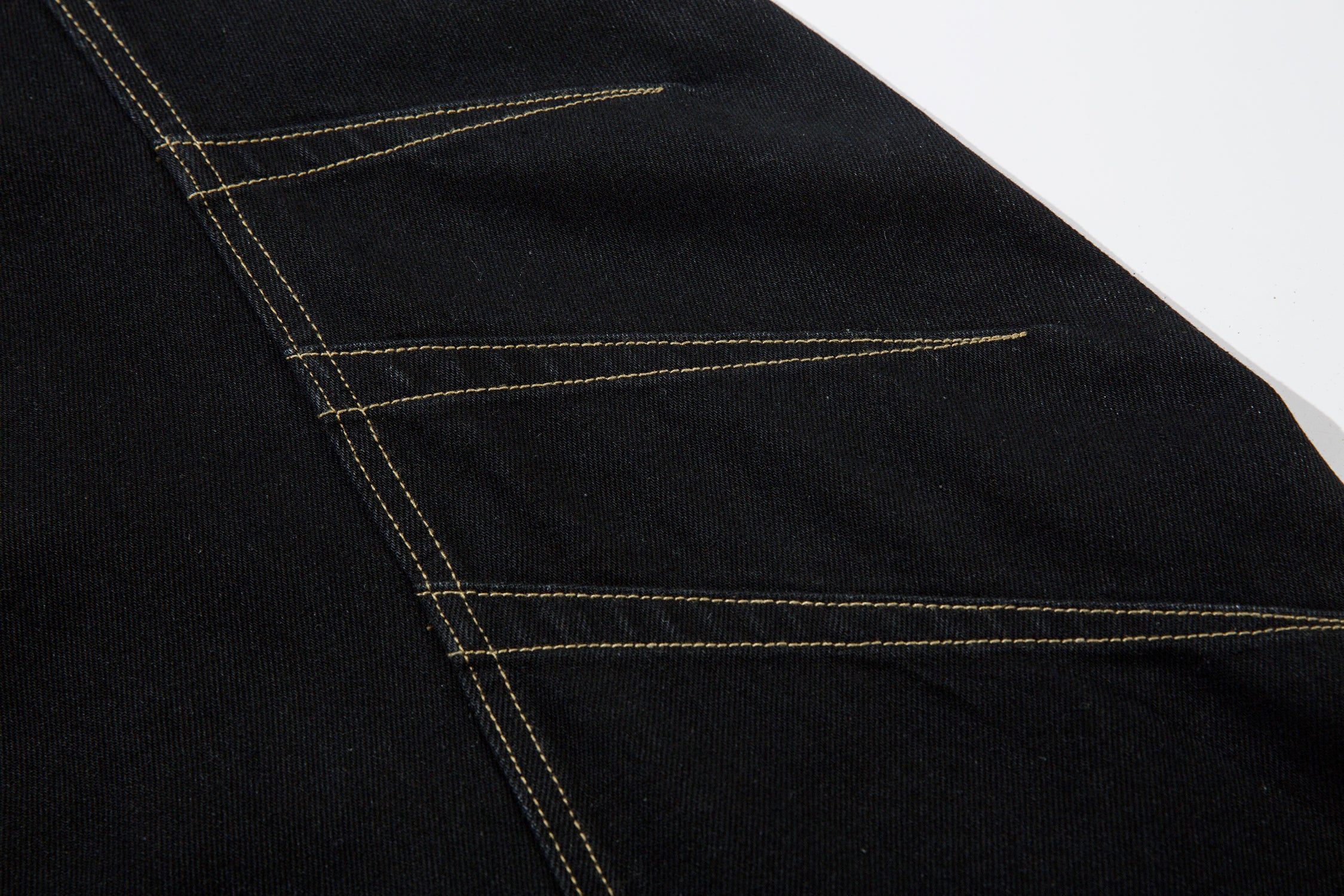 Geometric Stitch | Black Jeans - Santo