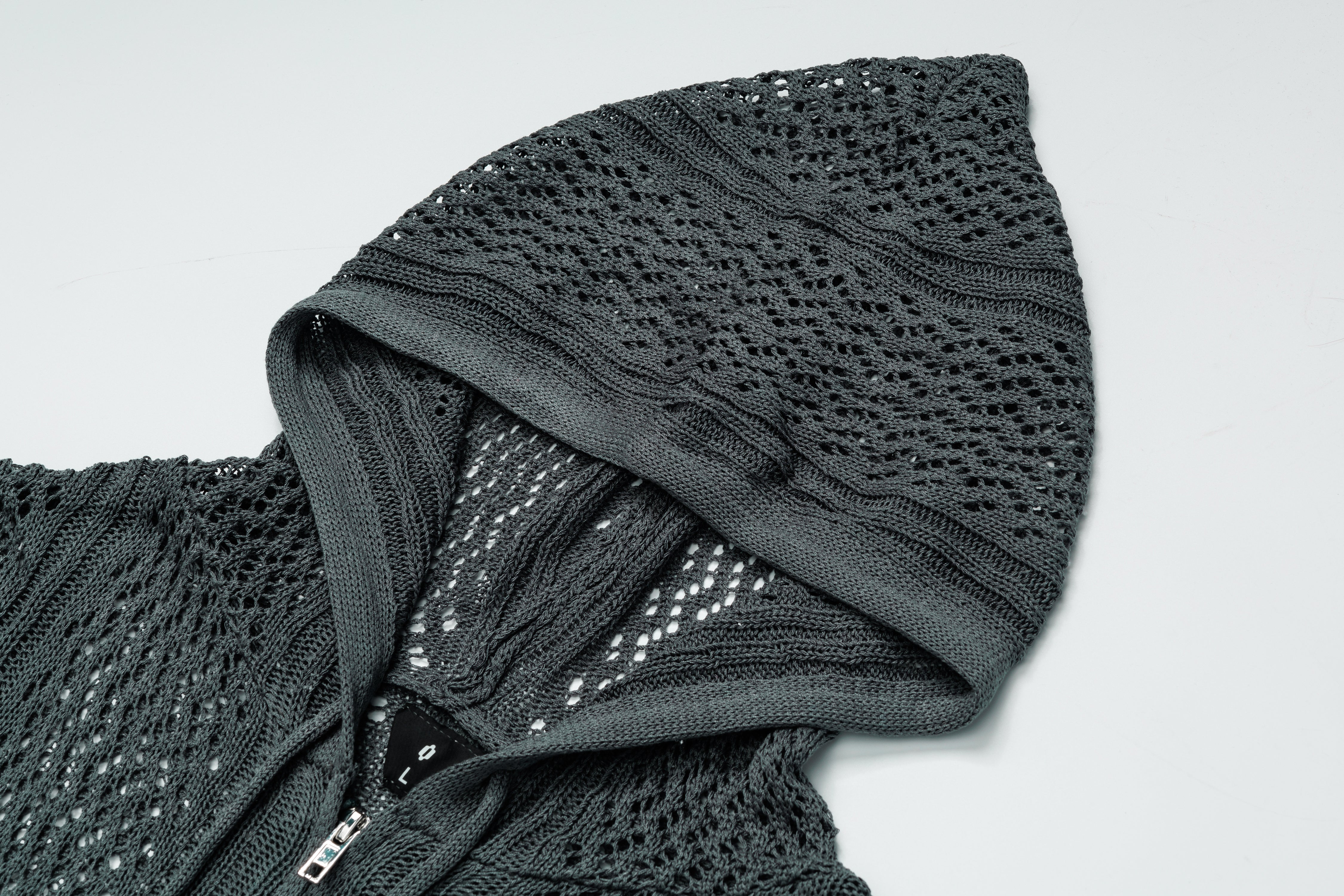 Crochet Mesh | Knit Zip Up Hoodie