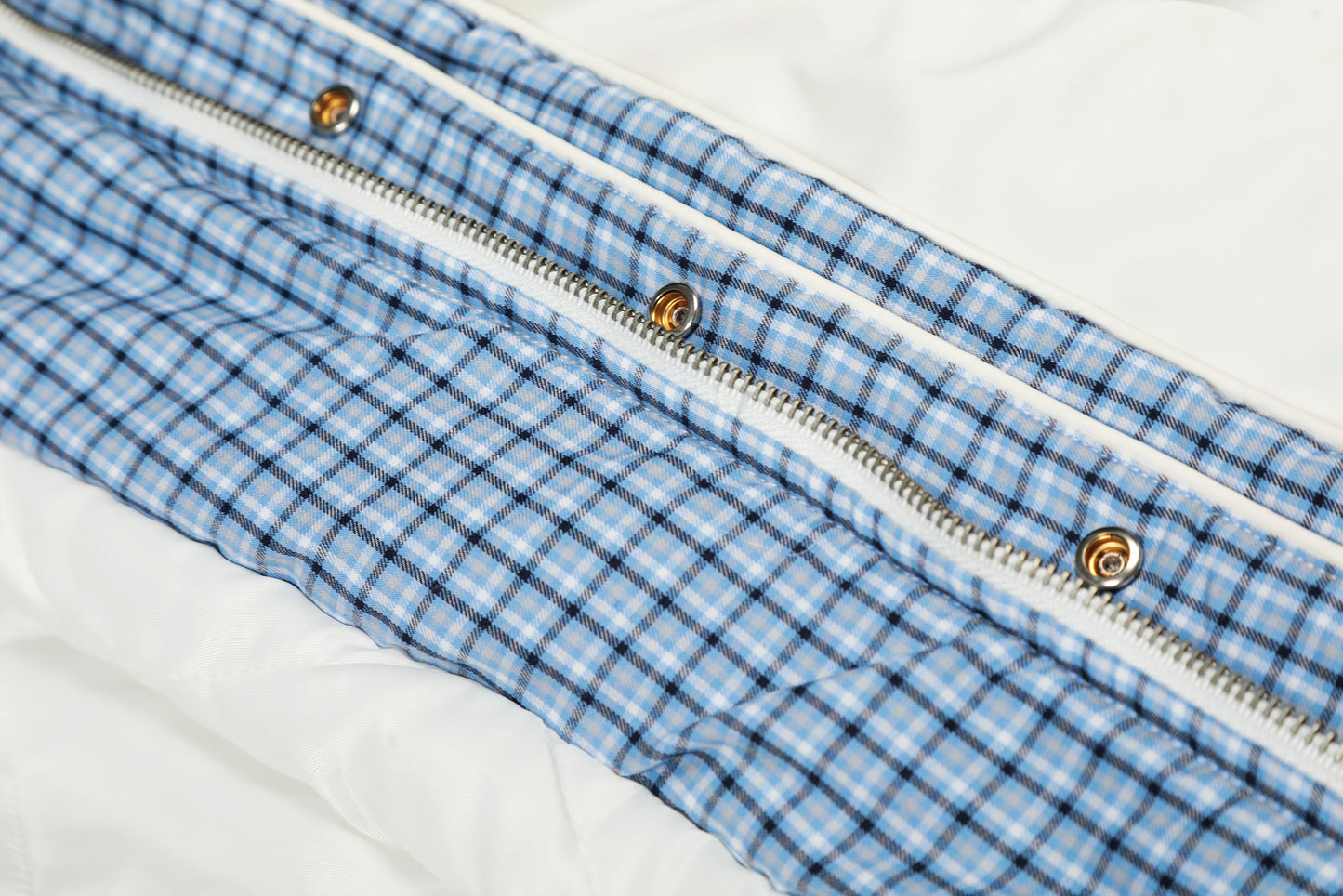 Plaid-Lined Patch| Stand Collar Jacket