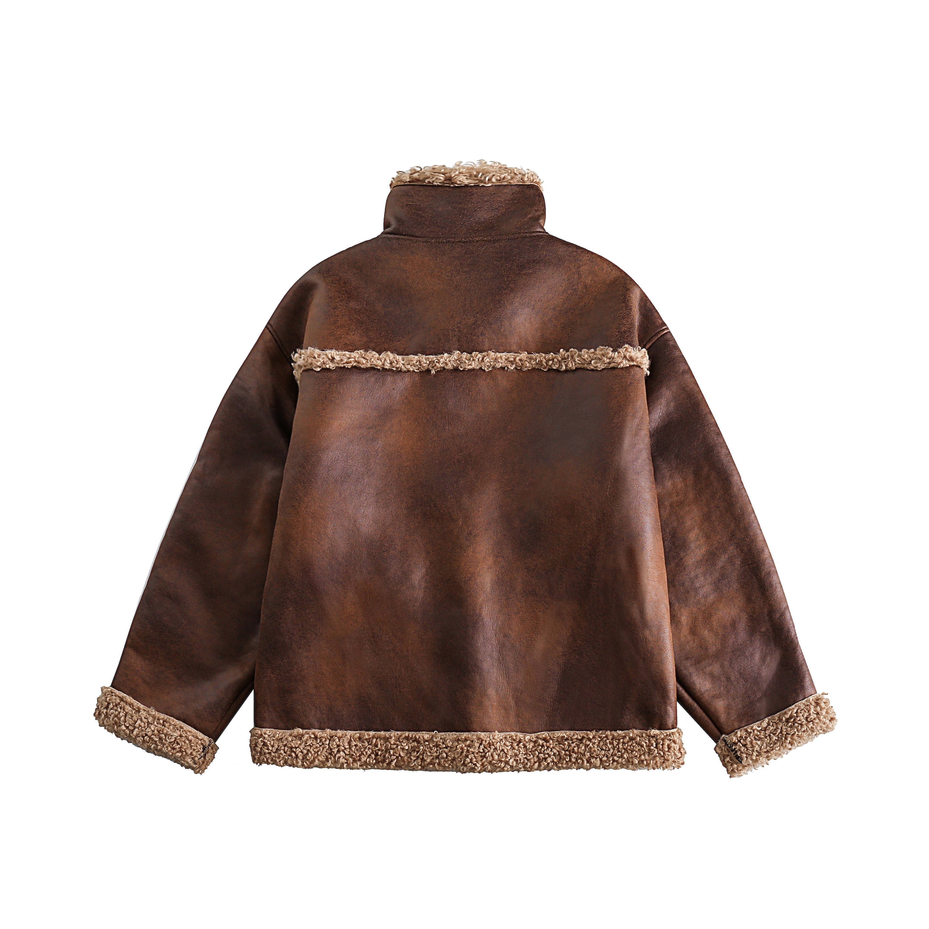 Rustfield | Faux Shearling Lined Aviator Jacket
