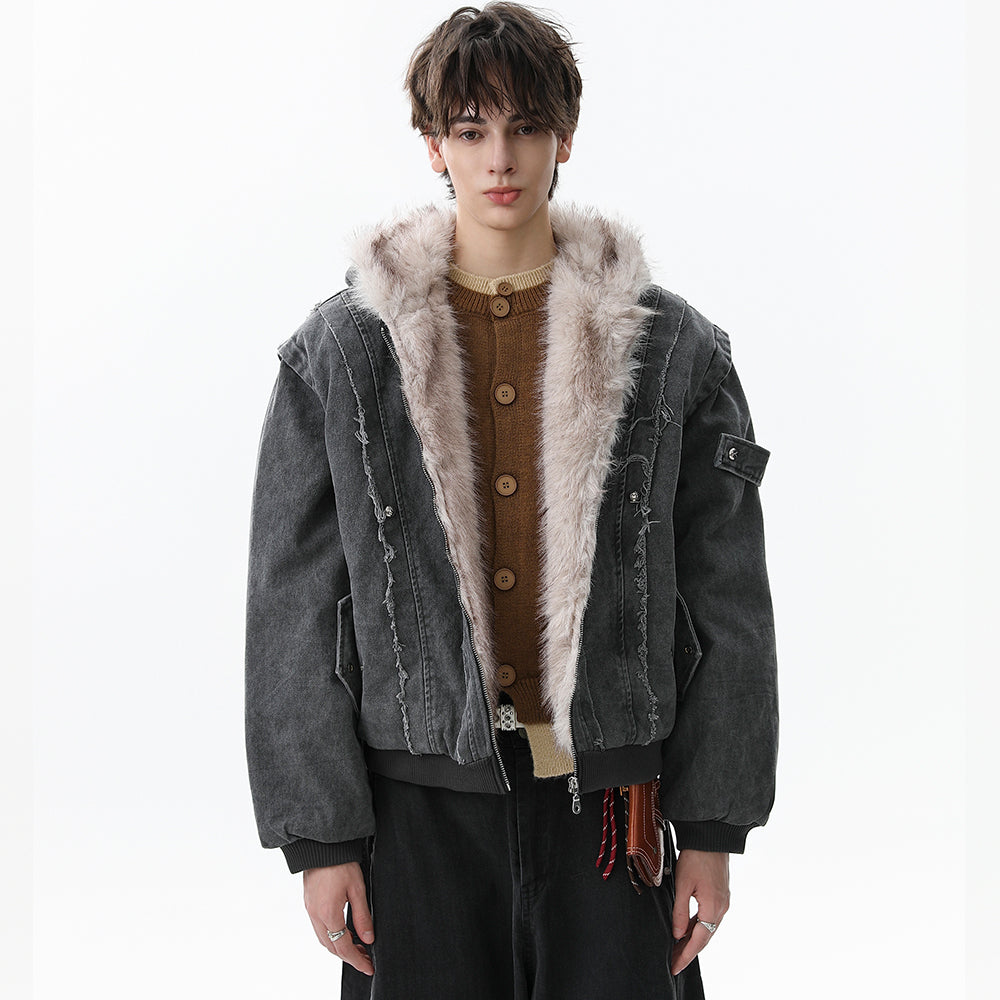 Vintage Distressed | Fur Winter Jacket