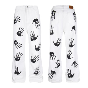 Handprint Graphic | White Street Jeans - Santo