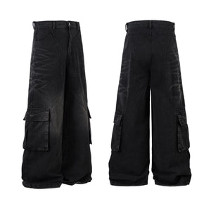 Distressed Multi-Pocket | Washed Jeans - Santo