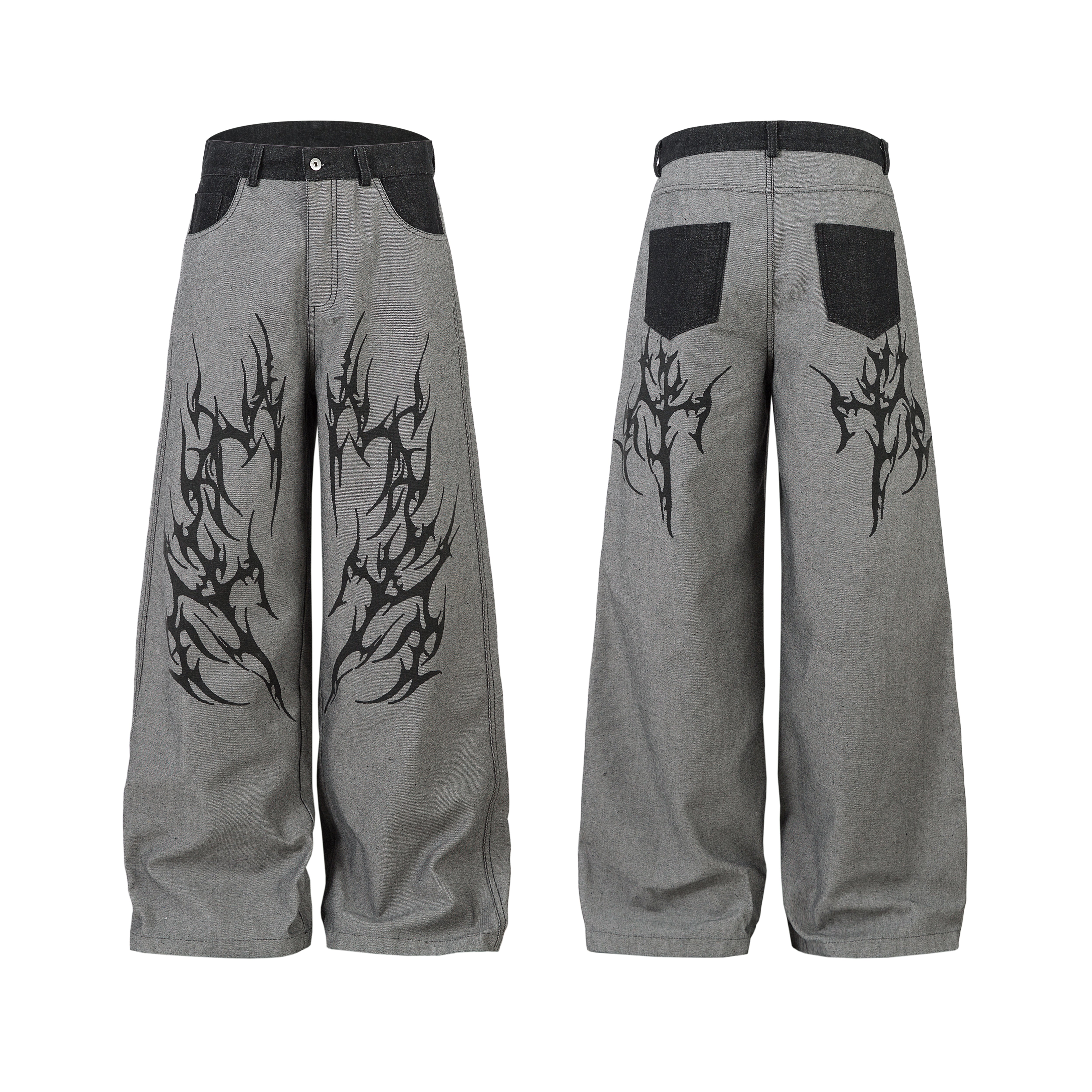 Tribal Flame Print | Baggy Jeans
