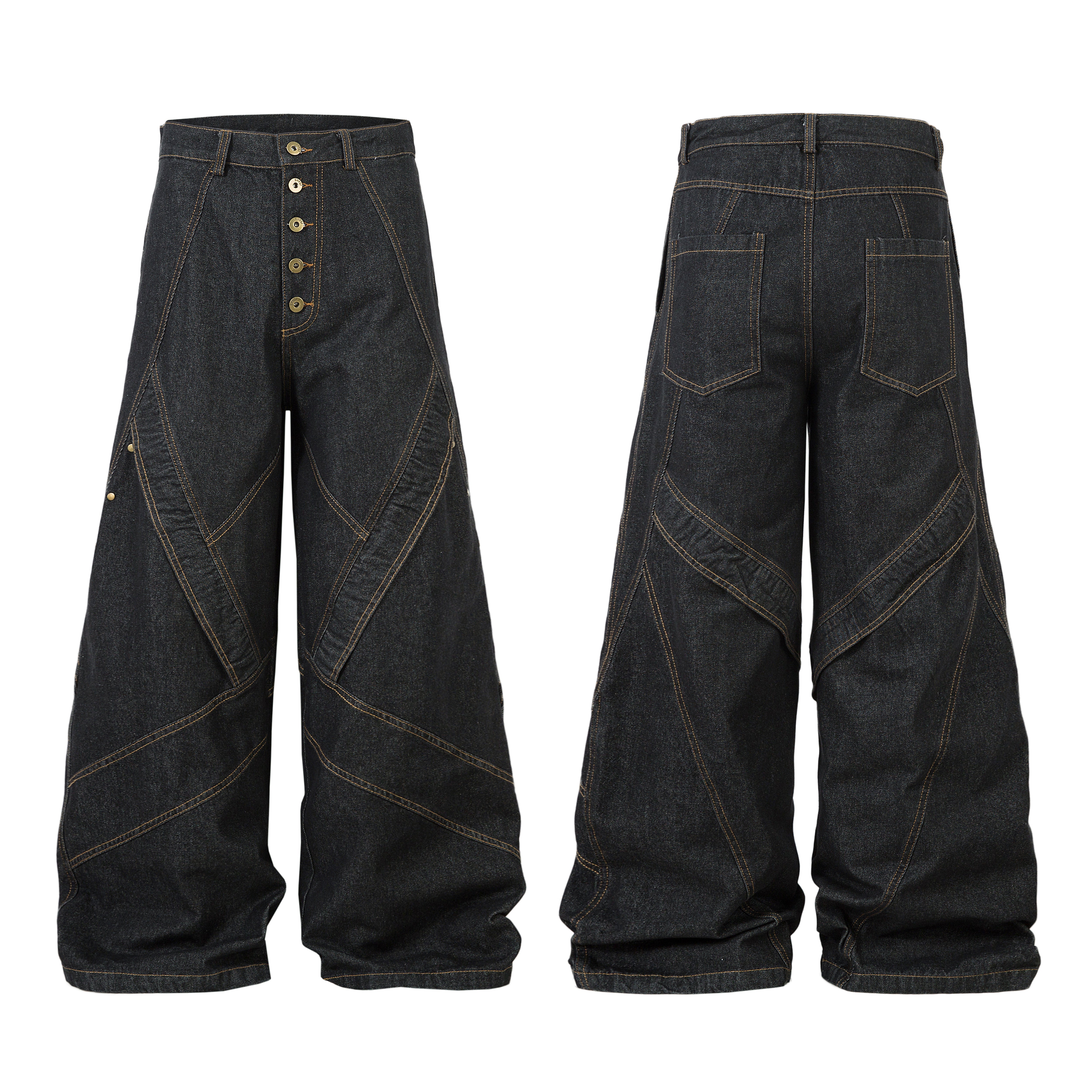 Minimal Panel Cut | Baggy Jeans - Santo