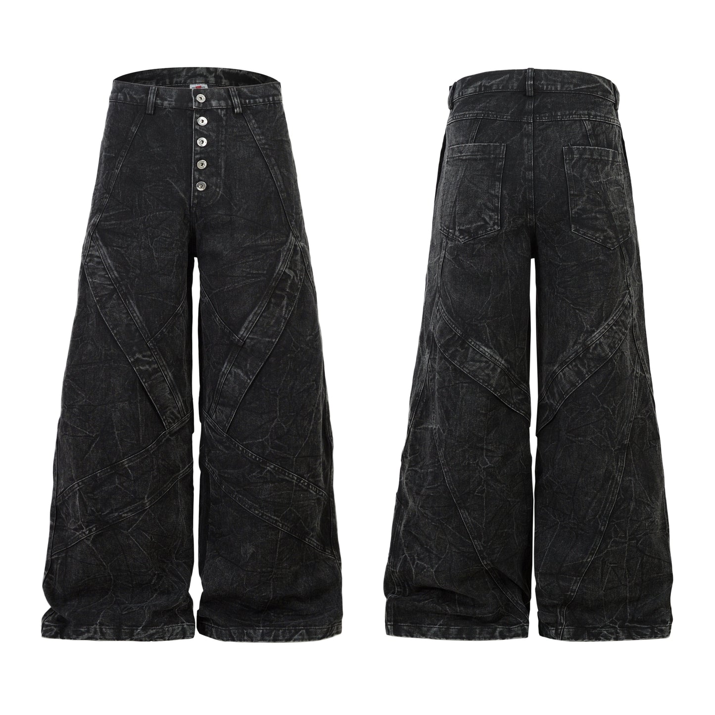 Crinkle Washed Structure | Baggy Jeans - Santo