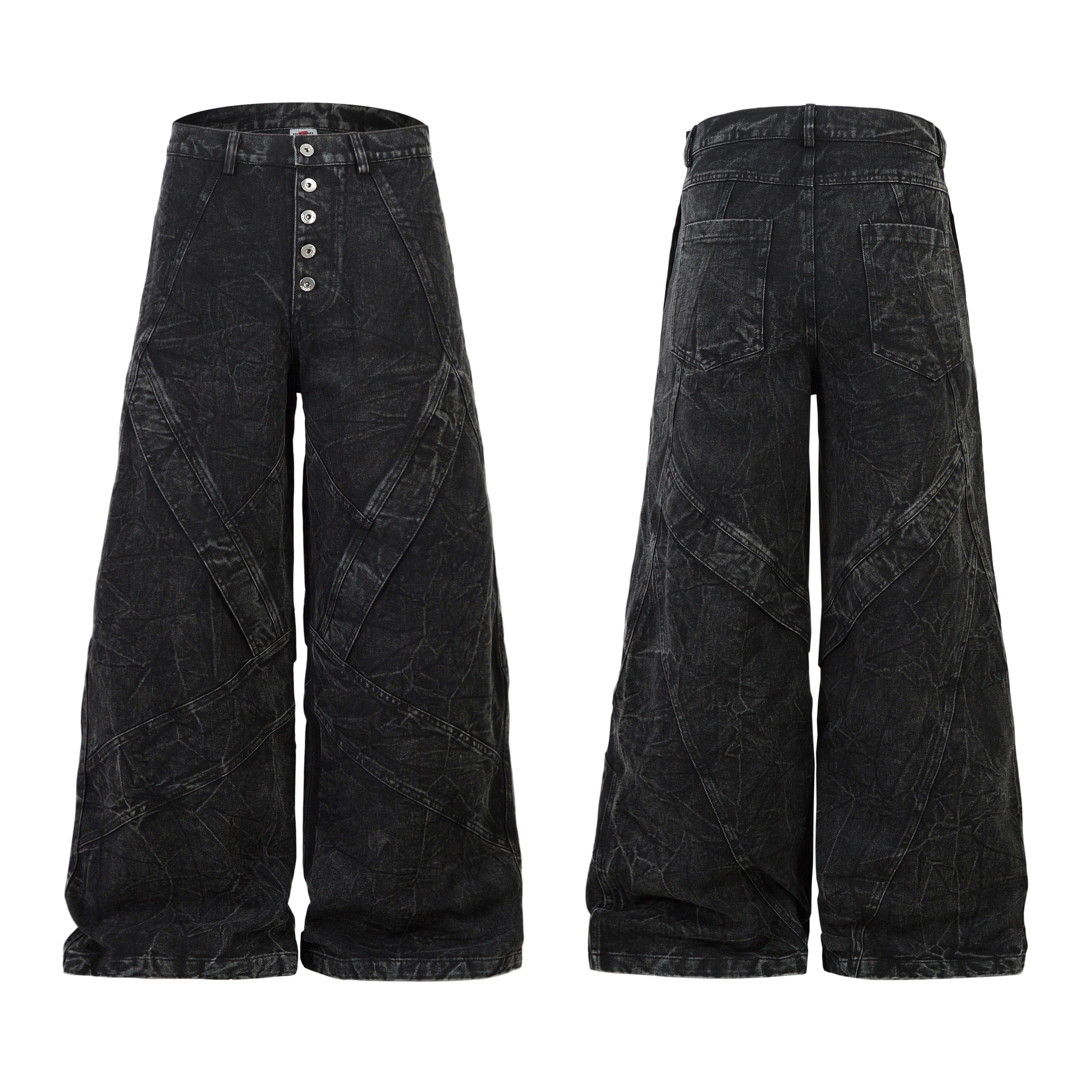 Crinkle Washed Structure | Baggy Jeans