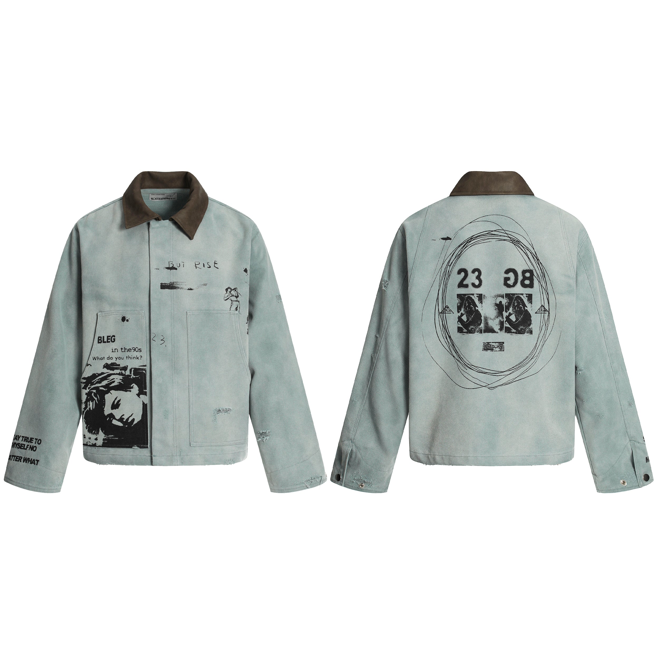 Retro Sketch Print | Detroit Jacket - Santo