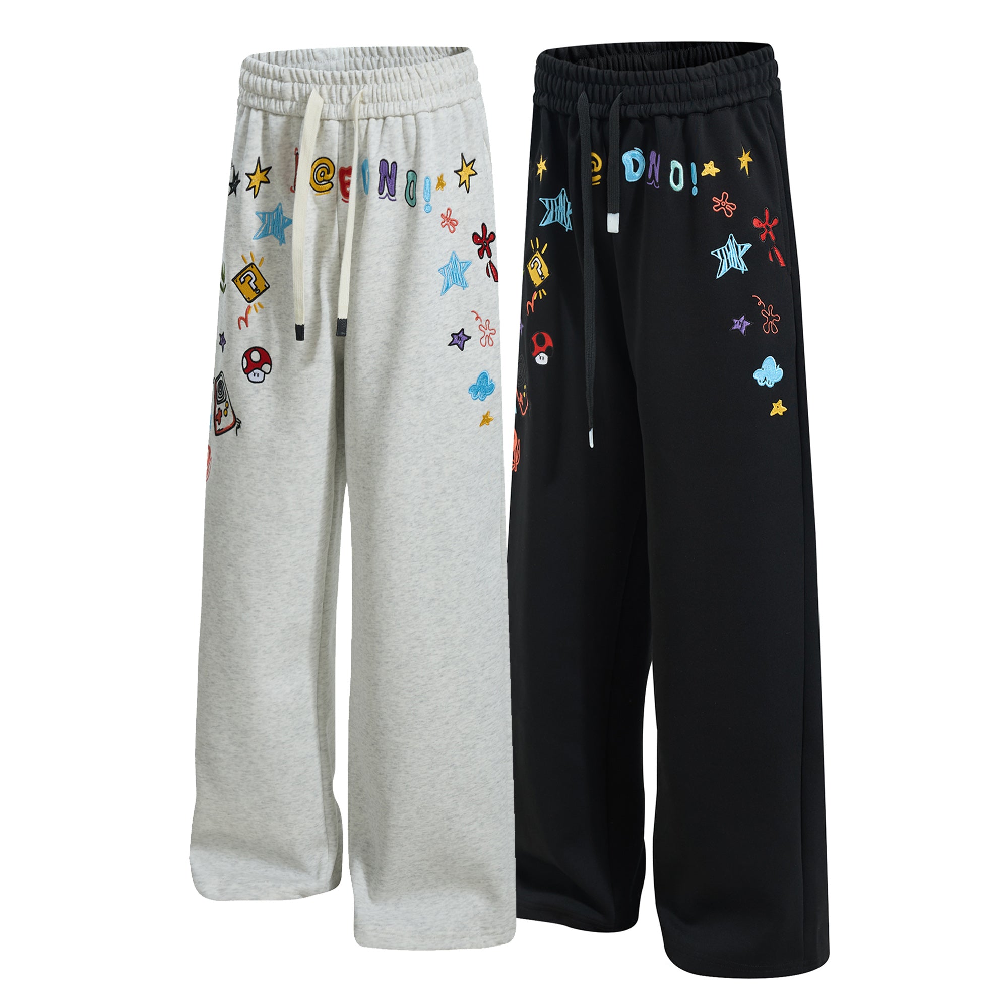 Cartoon Patch Decor | Loose Sweatpants - Santo