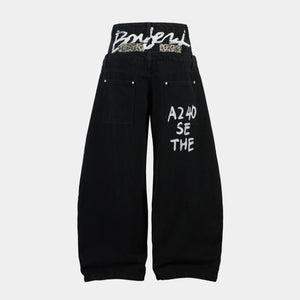 Leopard Graffiti | Patch Jeans Pants