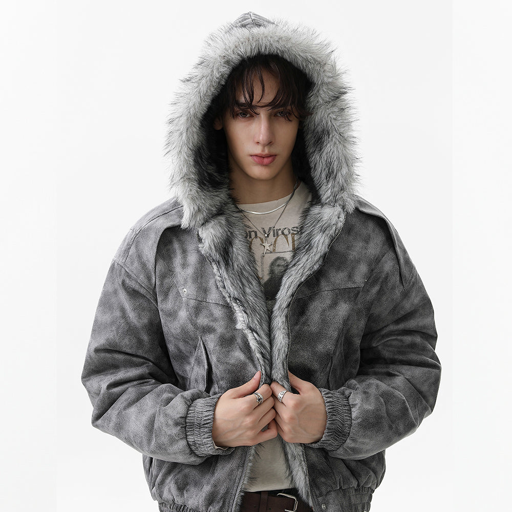 Distressed Washed | Hooded Oversized Jacket