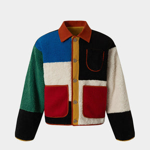 Color Blocking | Panel Fleece Coat