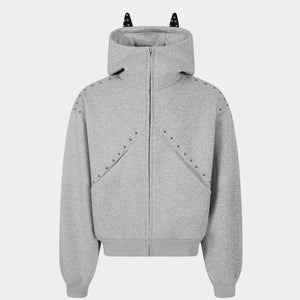 Horned Studded Jacket | Zip Up Streetwear Hoodie - Santo