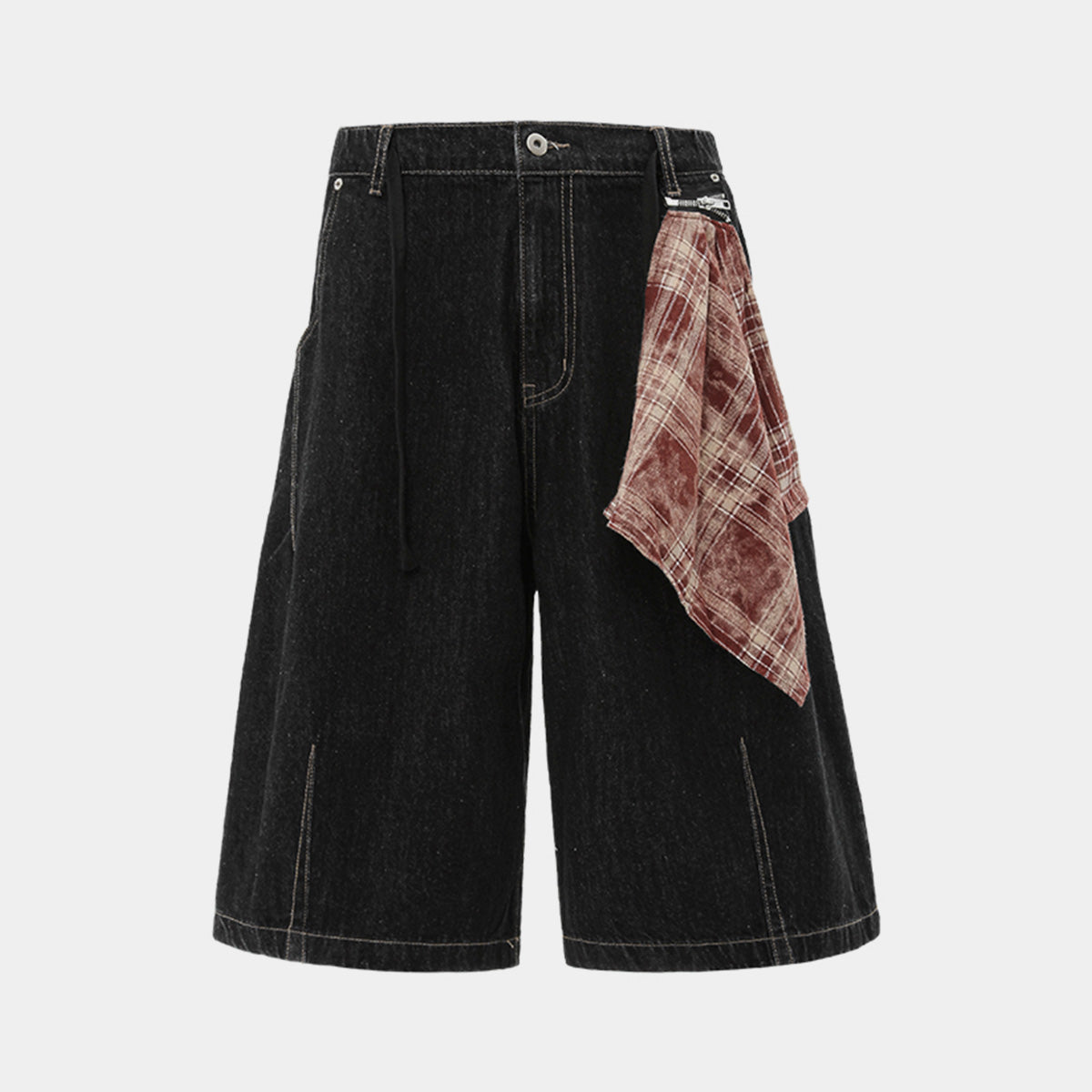 Denim Shorts | Bandana Detail Wide-Leg Style