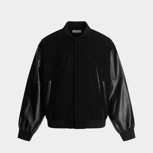 Retro Streetwear Outerwear | Vintage Leather Bomber Jacket - Santo