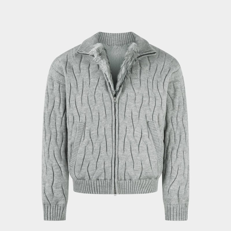 Textured Fleece | Knit Zip Jacket