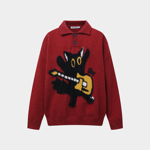 Crâne brisé | Pull en tricot gothique urbain