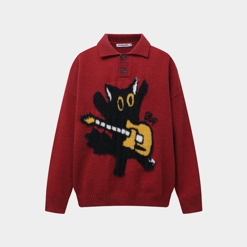 Crâne brisé | Pull en tricot gothique urbain