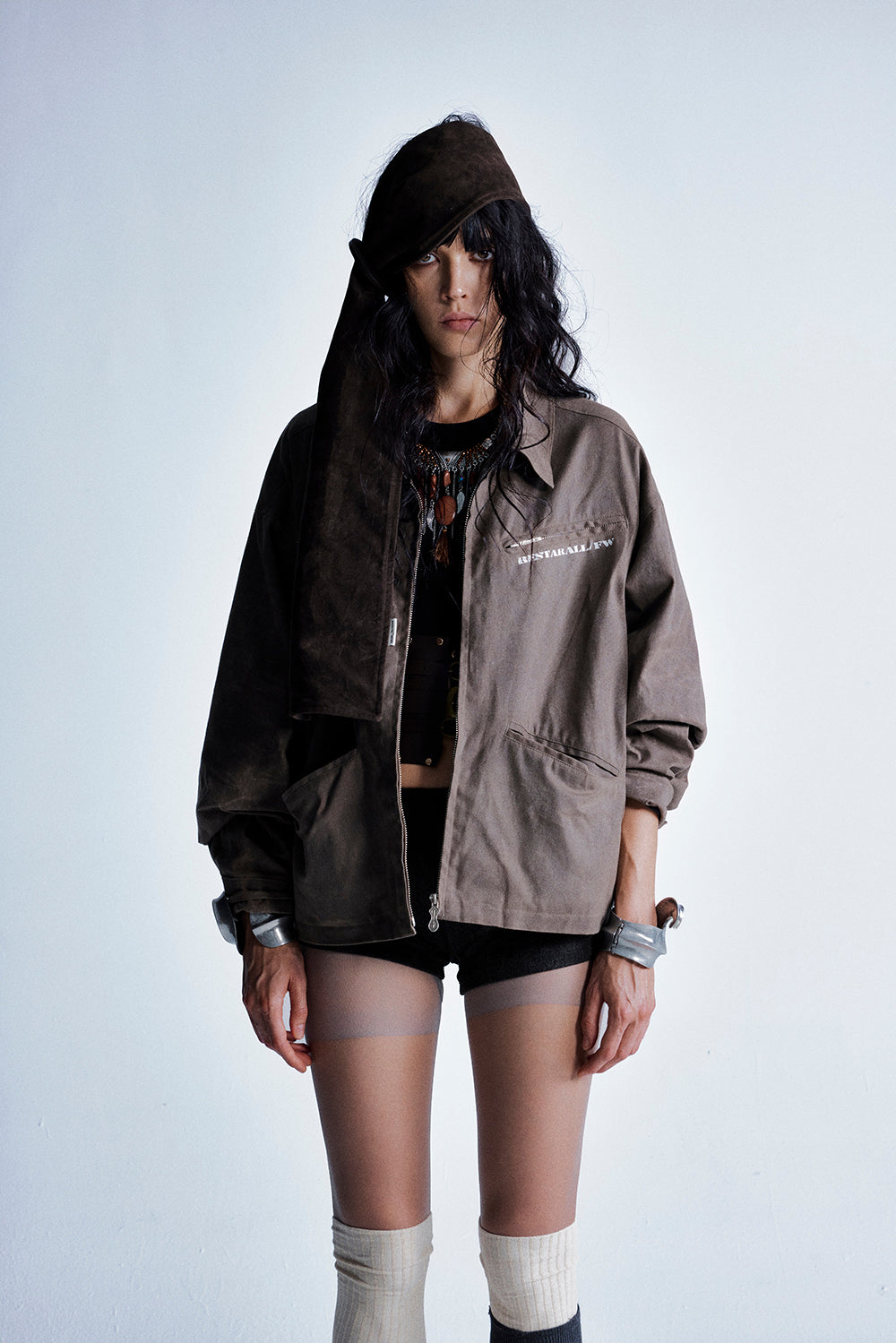 Vintage Minimal Workwear | Zip-Up Jacket