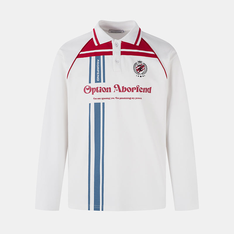 Colorblock Striped Athletic | Polo Sweatshirt - Santo