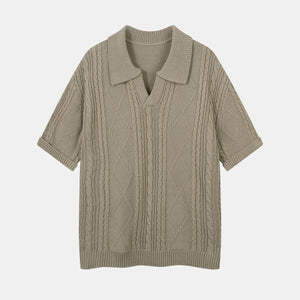 Cable Knit | Textured T-shirt - Santo