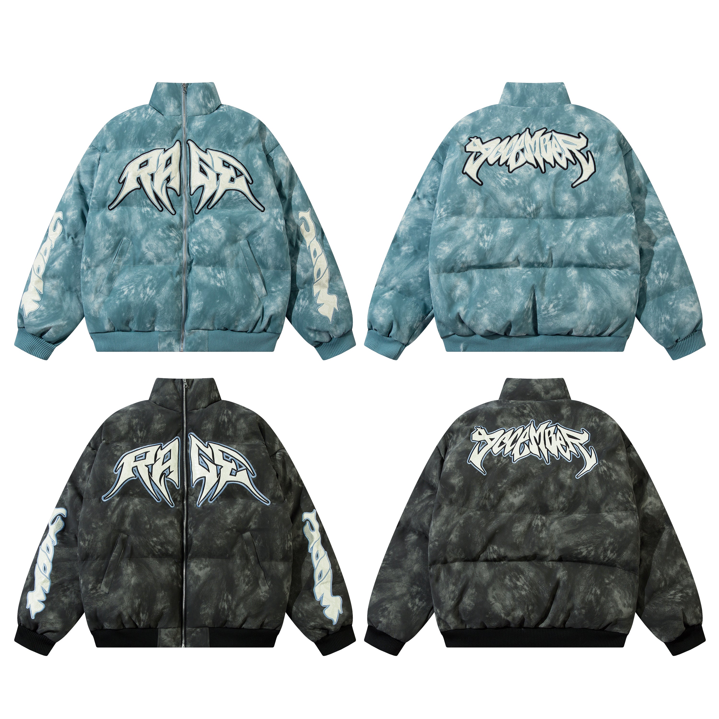 Street Rage | Bold Graphic Puffer - Santo