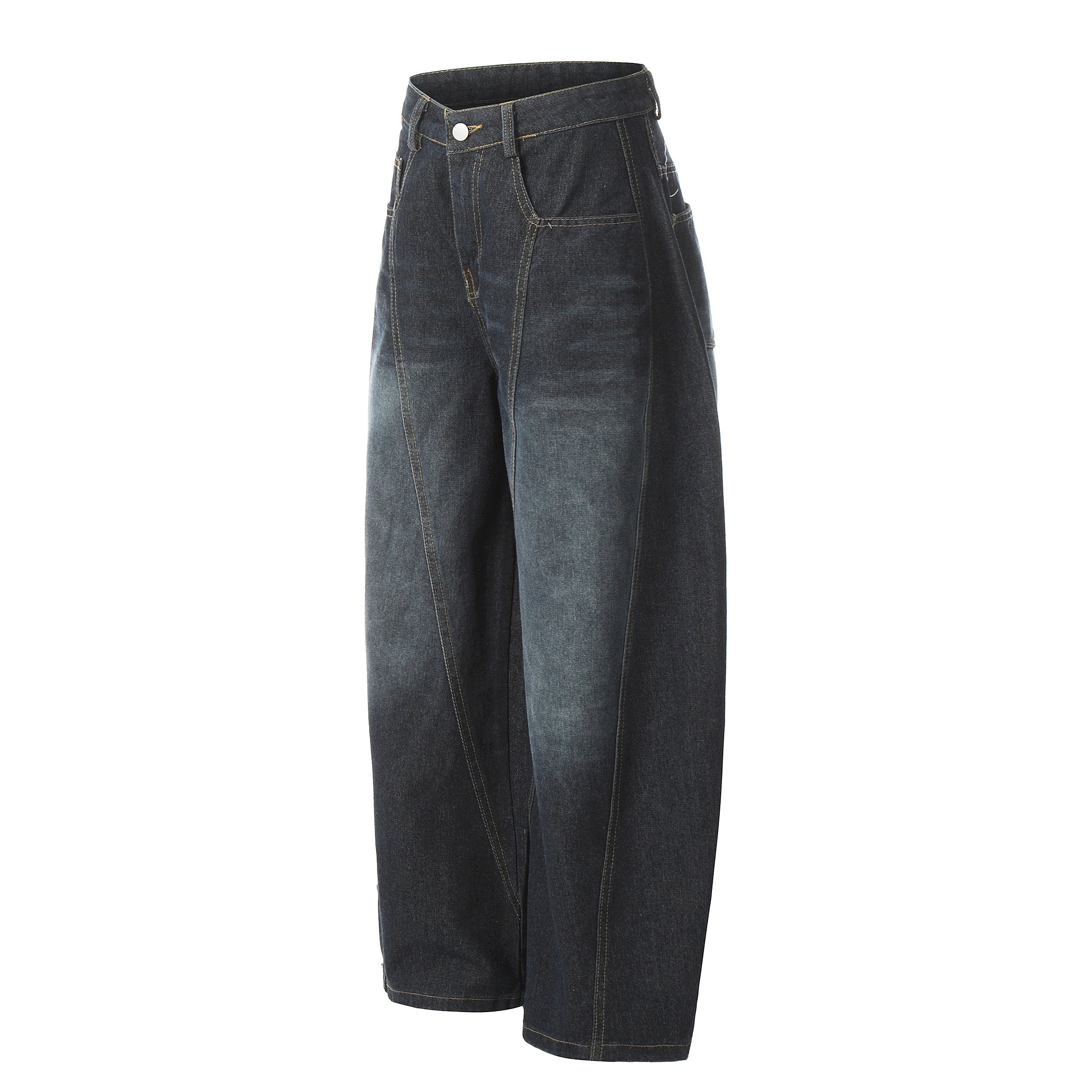 Unisex Faded Oversized Balloon Jeans