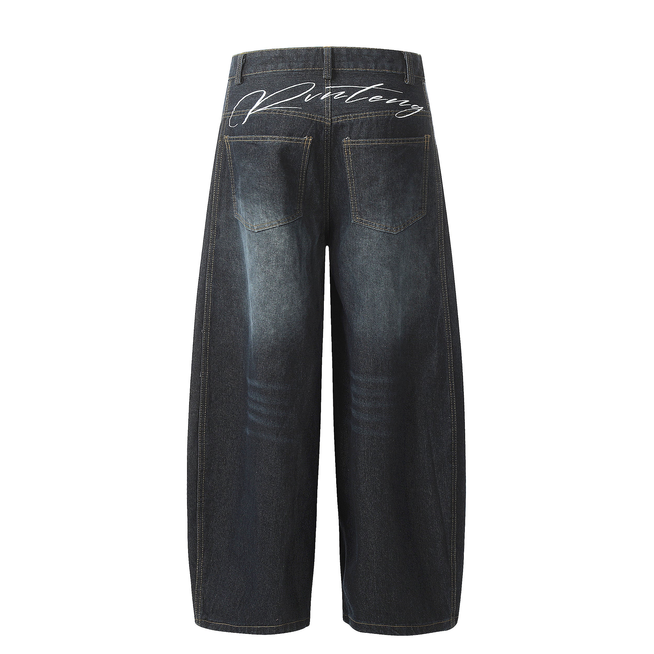 Unisex Faded Oversized Balloon Jeans