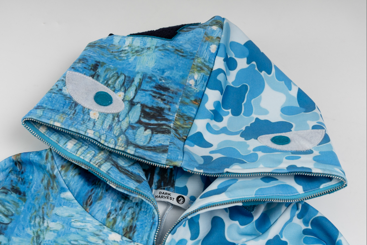 Monet Camo Patchwork | Zip-Up Hoodie - Santo