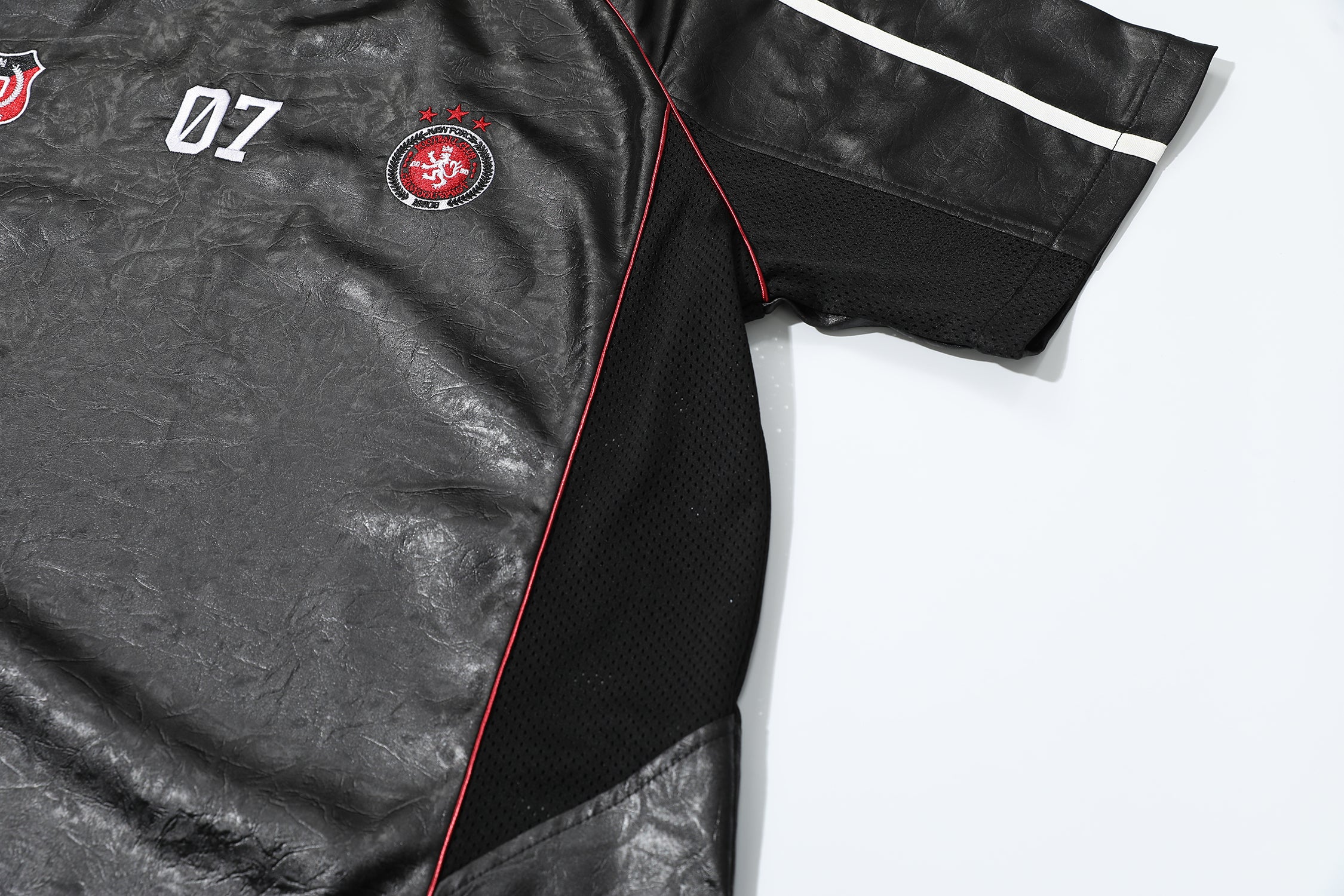 Men's Oversized Faux Leather Soccer Jersey