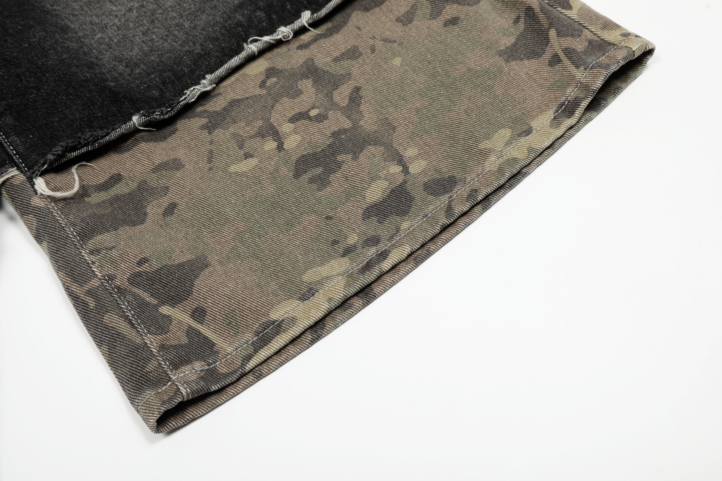 Unisex Wide-Legged Patchwork Shorts | Distressed Denim