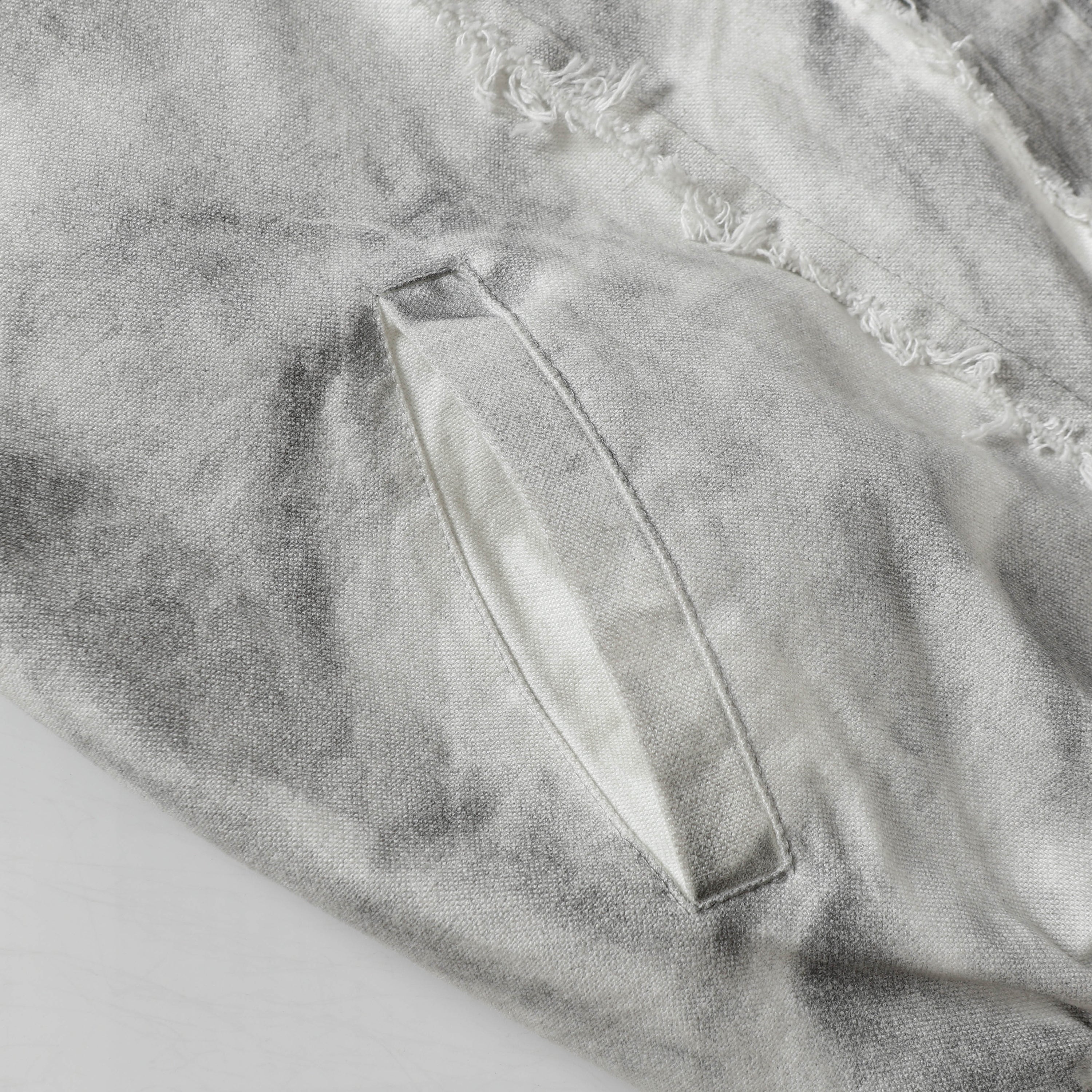 Washed Fray Edge | Hooded Jacket - Santo