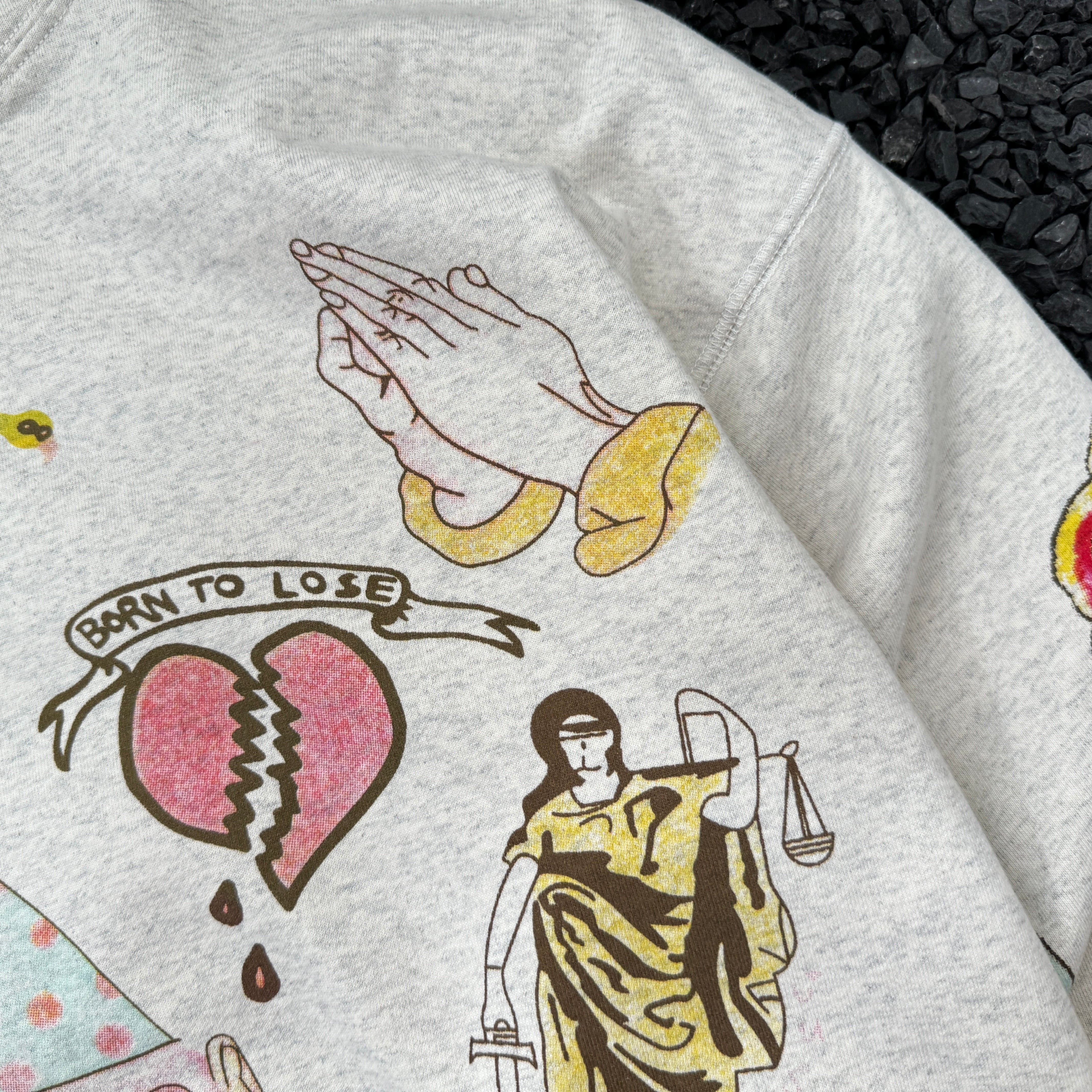 Graffiti Icon Print | Washed Hoodie - Santo