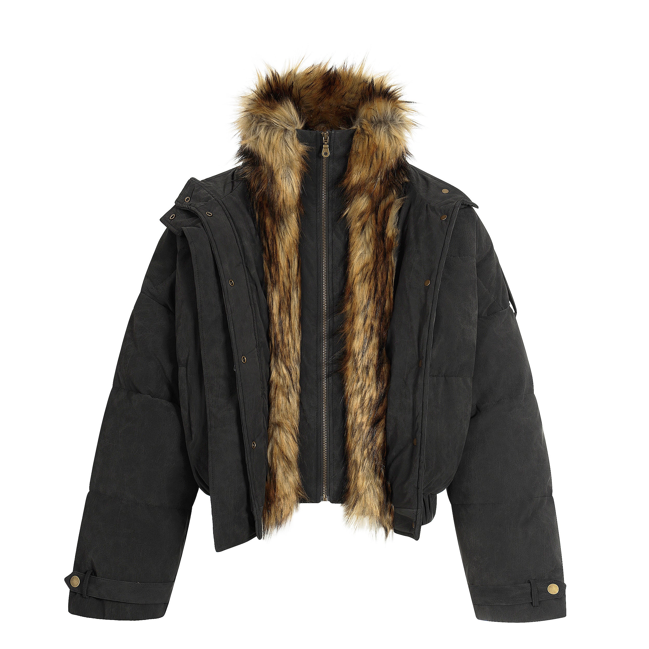Nordic Trail | Faux Suede Puffer with Fur Lining
